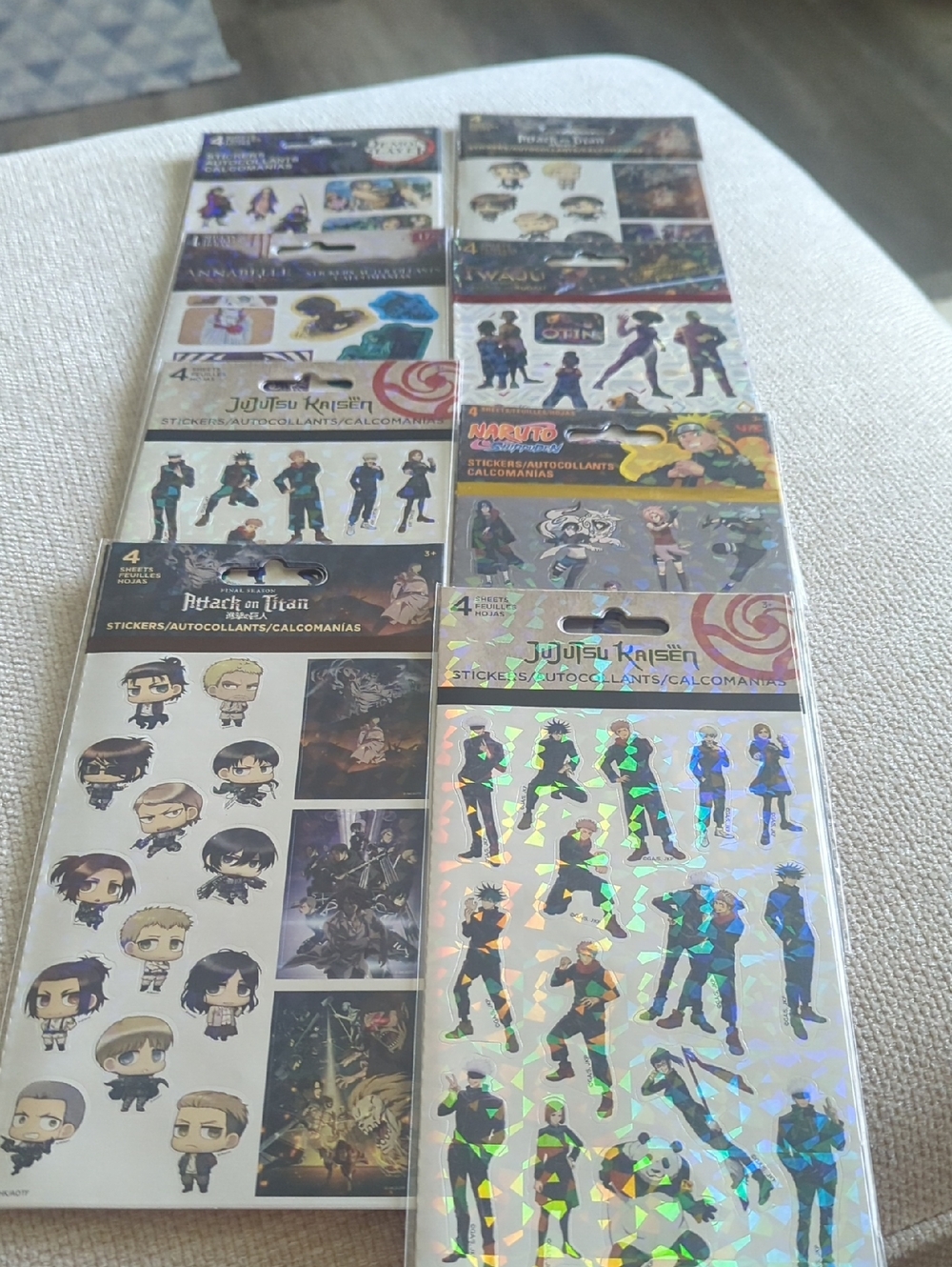 Anime Trading Card Sticker Pack - Holographic Green & Multi Color